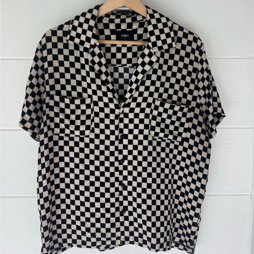 Other UK Racing Flag Shirt with Cuban Collar